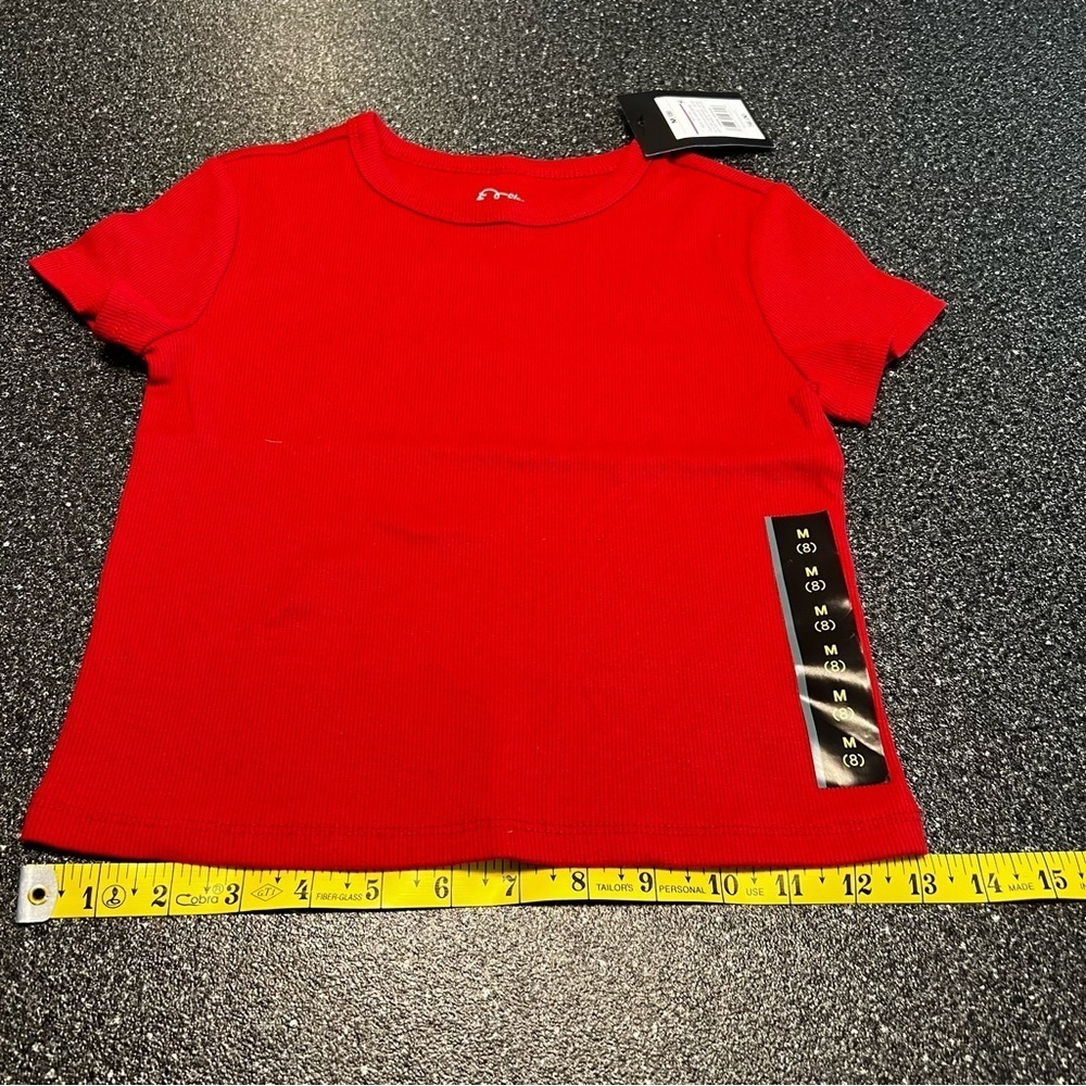 NWT Girl's art class Fresh Rose Cut Short Sleeve Ribbed T-Shirt M - Picture 4 of 6